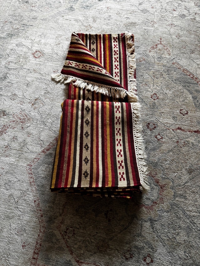Striped Area Rug 100% WOOL - photo 3
