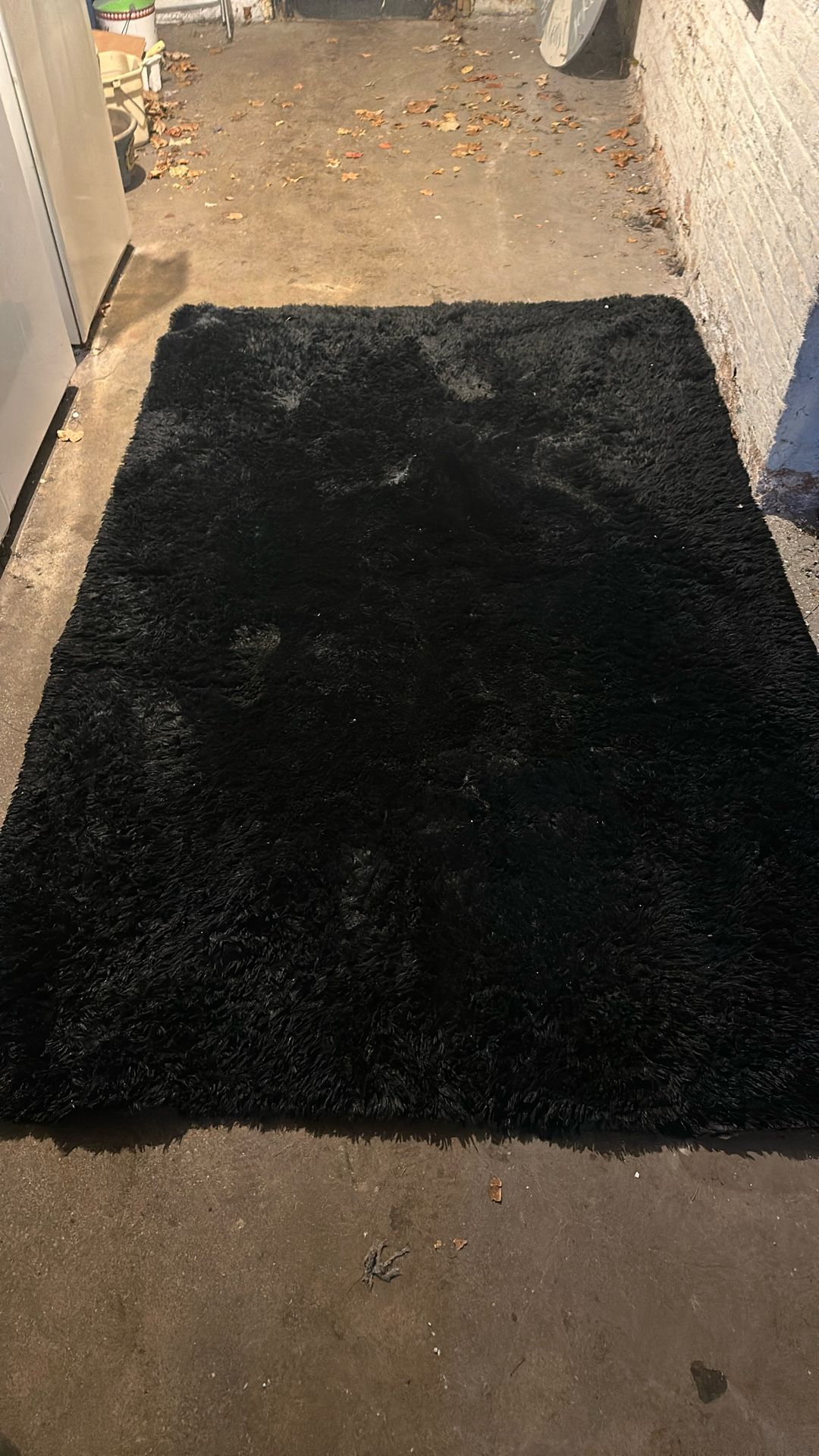 Throw Rug Faux Black Fur