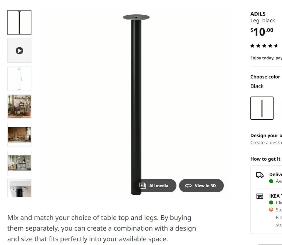 2 Ikea 27-1/2" Table/desk legs- Brand new - photo 2