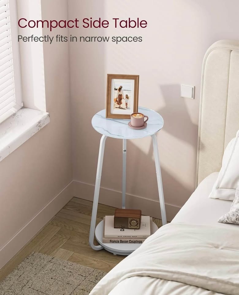 🆕 VASAGLE Round Side Table – 2-Tier Nightstand - photo 3