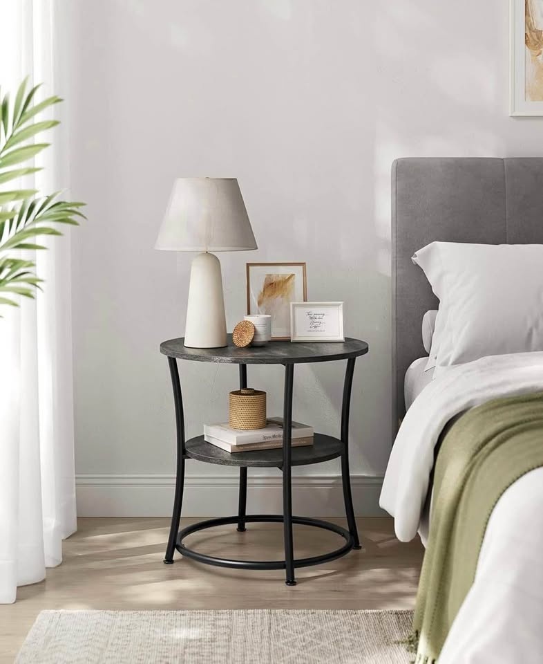 🆕 VASAGLE 2-Tier Round Side Table | Modern End Table