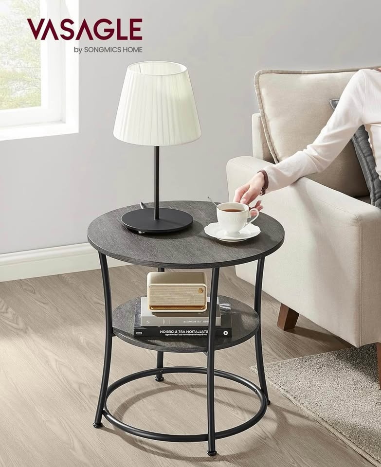 🆕 VASAGLE 2-Tier Round Side Table | Modern End Table - photo 2