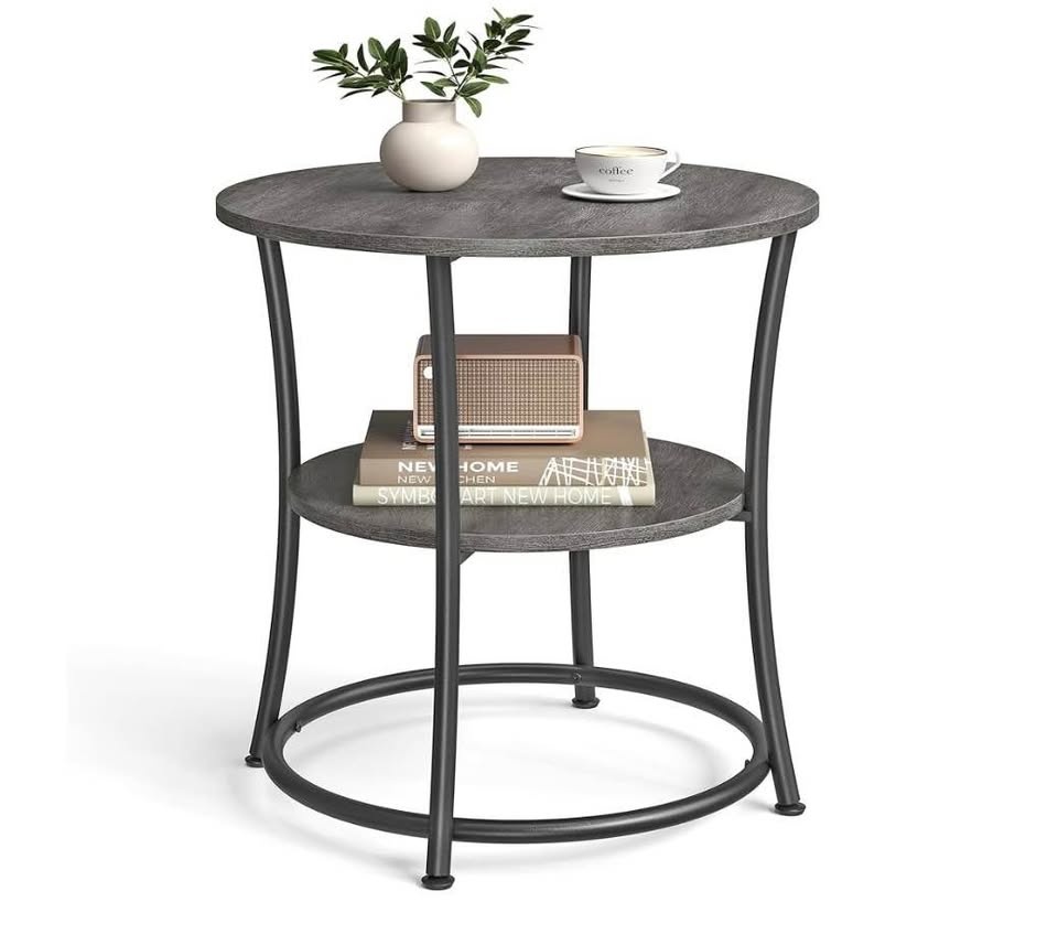 🆕 VASAGLE 2-Tier Round Side Table | Modern End Table - photo 5