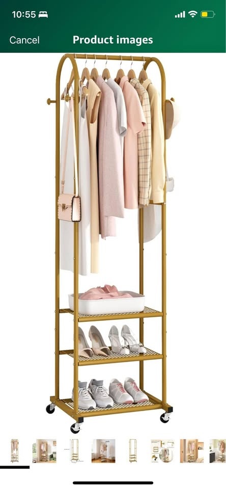 Heavy Duty Clothing Rack with Wheels,Modern Garment Rack with 3