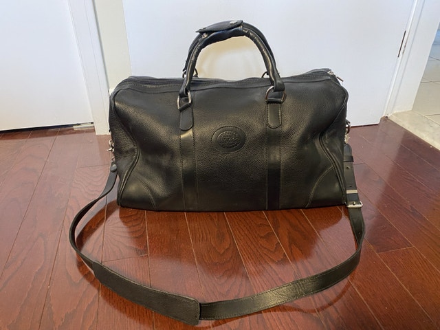 Genuine Roots Black Leather Bag Satchel Carry-on, new