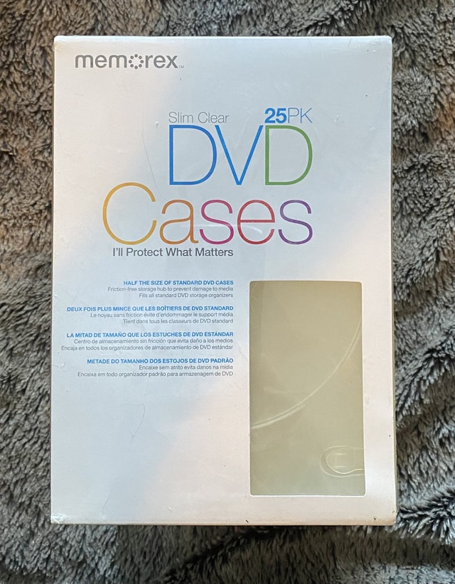 Memorex 25-pack Slim Clear DVD Cases