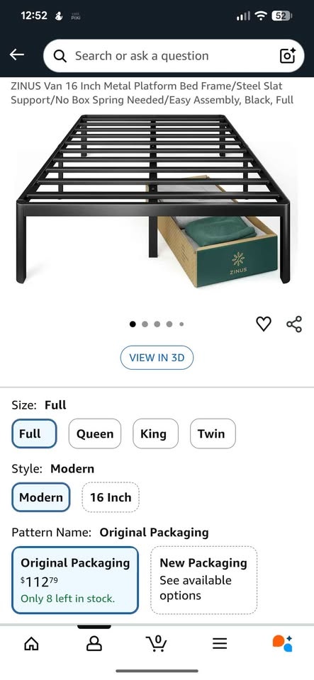 Full mattress and bed frame - photo 3