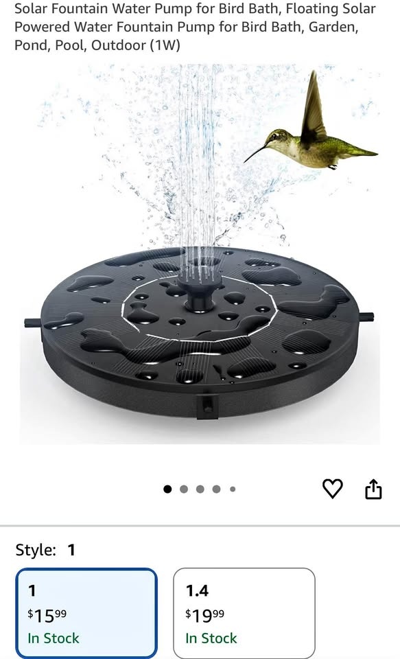 Solar Fountain Water Pump for Bird Bath