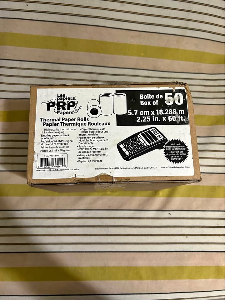Thermal Paper Rolls – Box of 50 (POS / Debit Machines Best Offer