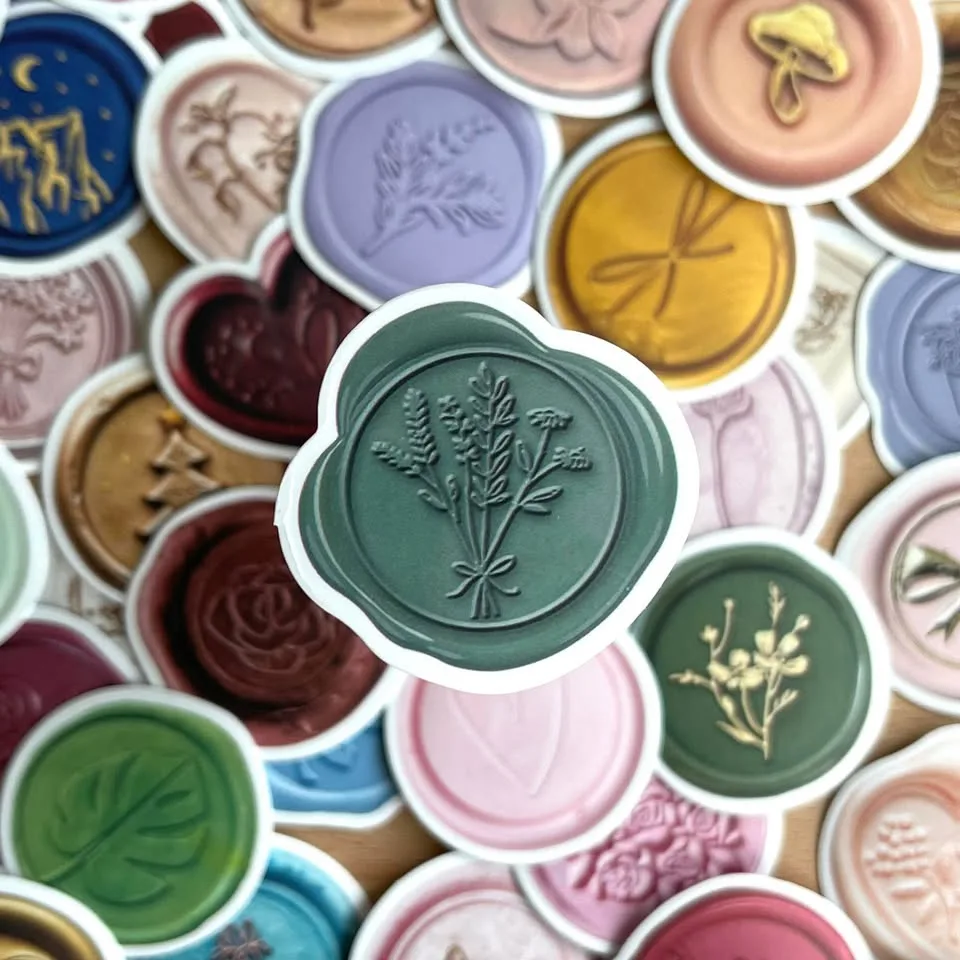 Pack of 50 Pretty Wax Seal Stamps Stickers image indicator(3)