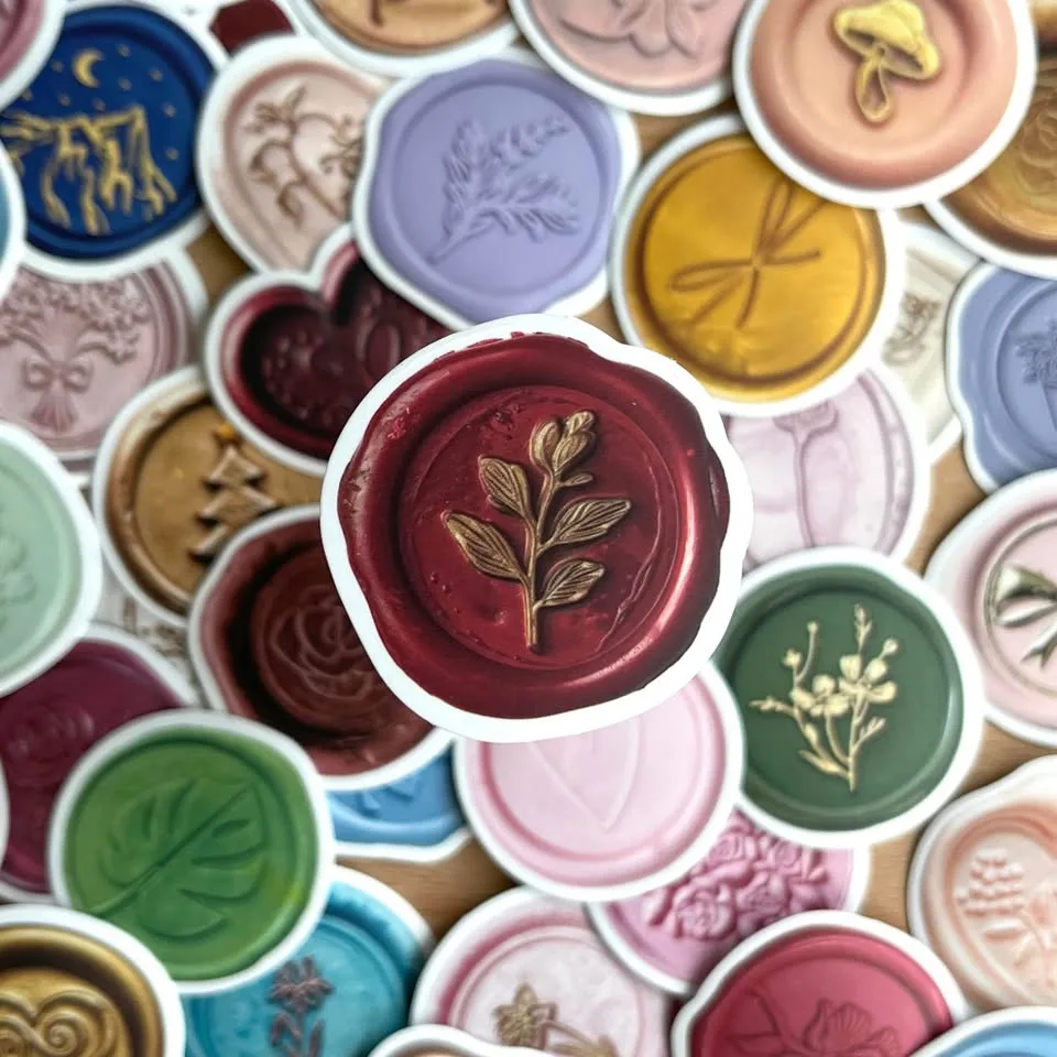 Pack of 50 Pretty Wax Seal Stamps Stickers image indicator(5)