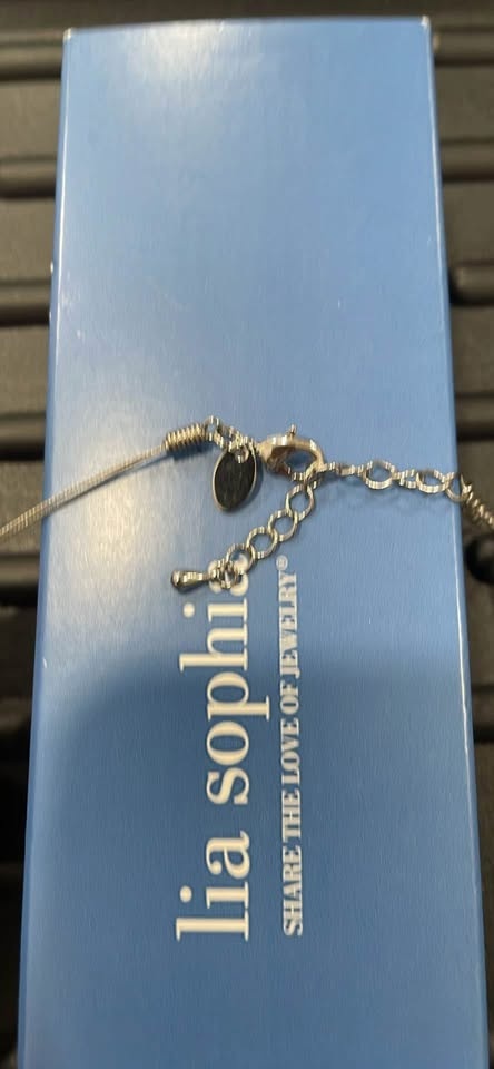 Lia Sophia- Silver Necklace with 3 Stones-Double strands - Tag s - photo 2