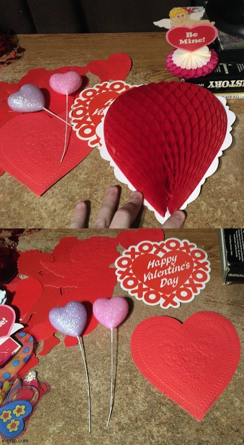 VALENTINE'S DAY LOT HONEYCOMB DECORATIONS WINDOW CLING HEART FIG - photo 5