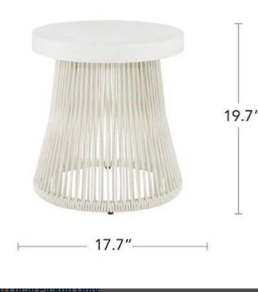white eoven round side table - photo 2