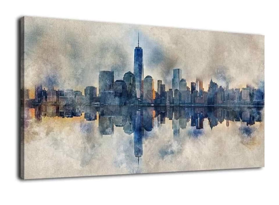 Extra Large City Skyline Canvas Wall Art