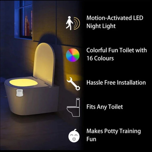 Toilet Night Light with PIR Motion Sensor - photo 2