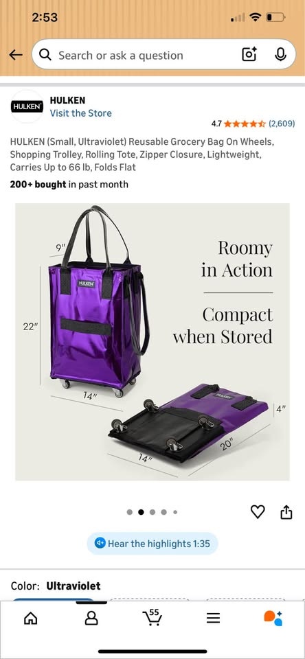 HULKEN Reusable Grocery Bag On Wheels - photo 3