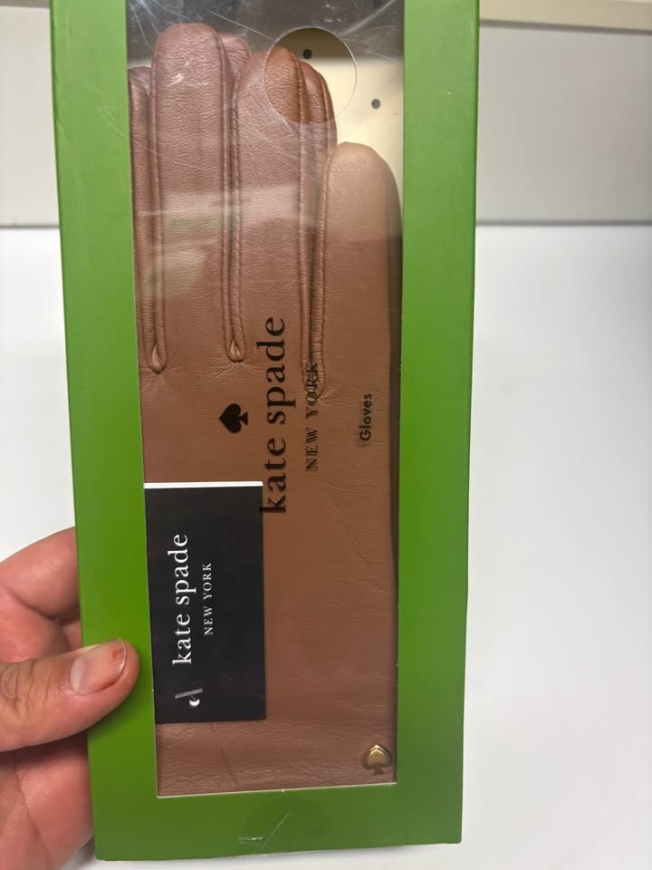 Kate Spade Leather Gloves - Brown/Tan - Size XL - NIB - photo 2