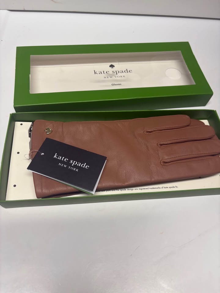 Kate Spade Leather Gloves - Brown/Tan - Size XL - NIB - photo 3