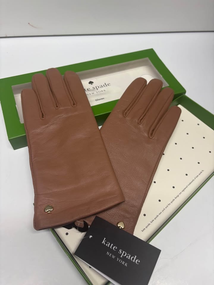 Kate Spade Leather Gloves - Brown/Tan - Size XL - NIB - photo 4