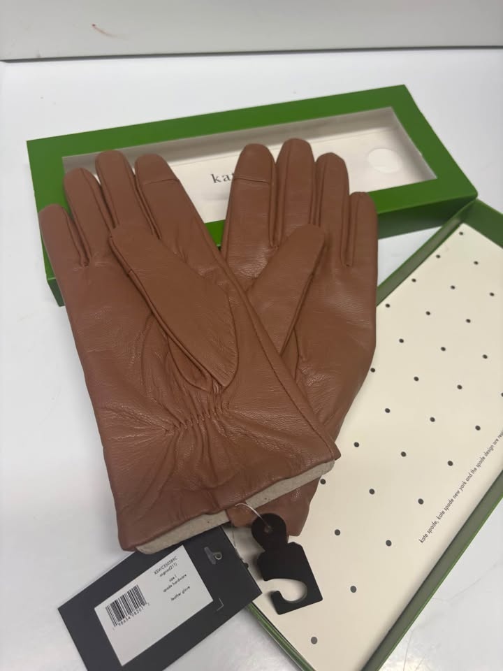 Kate Spade Leather Gloves - Brown/Tan - Size XL - NIB - photo 5