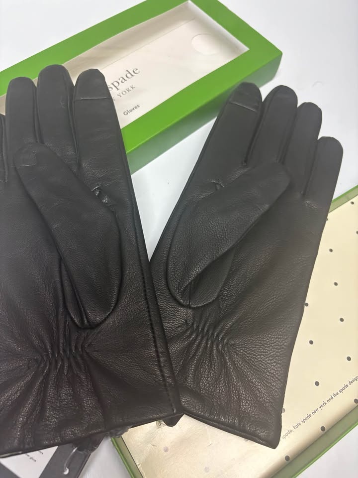 💚 Kate Spade New York Leather Gloves Black– Women’s XL– Brand Ne - photo 3