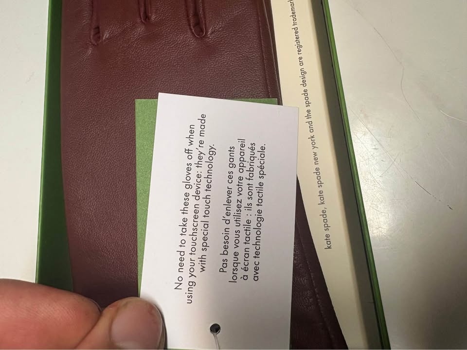 Kate Spade Leather Gloves Burgundy/Brown - Women's M - New - photo 4