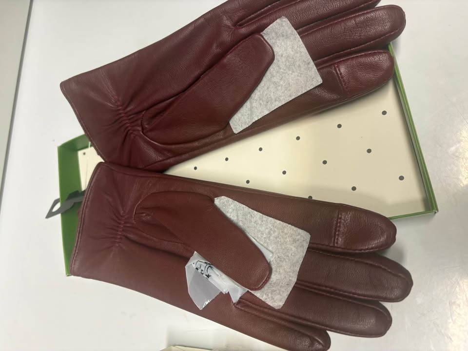 Kate Spade Leather Gloves Burgundy/Brown - Women's M - New - photo 5