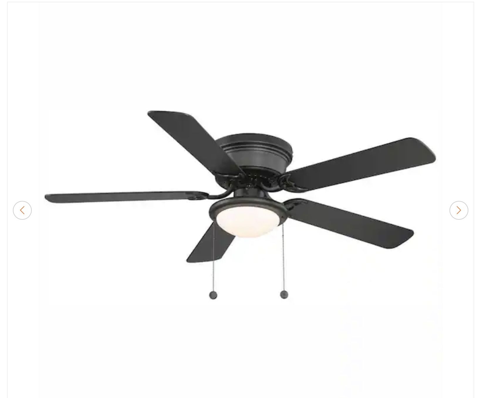 Hampton Bay Hugger 52 in. LED Indoor Black Ceiling Fan - New - photo 5