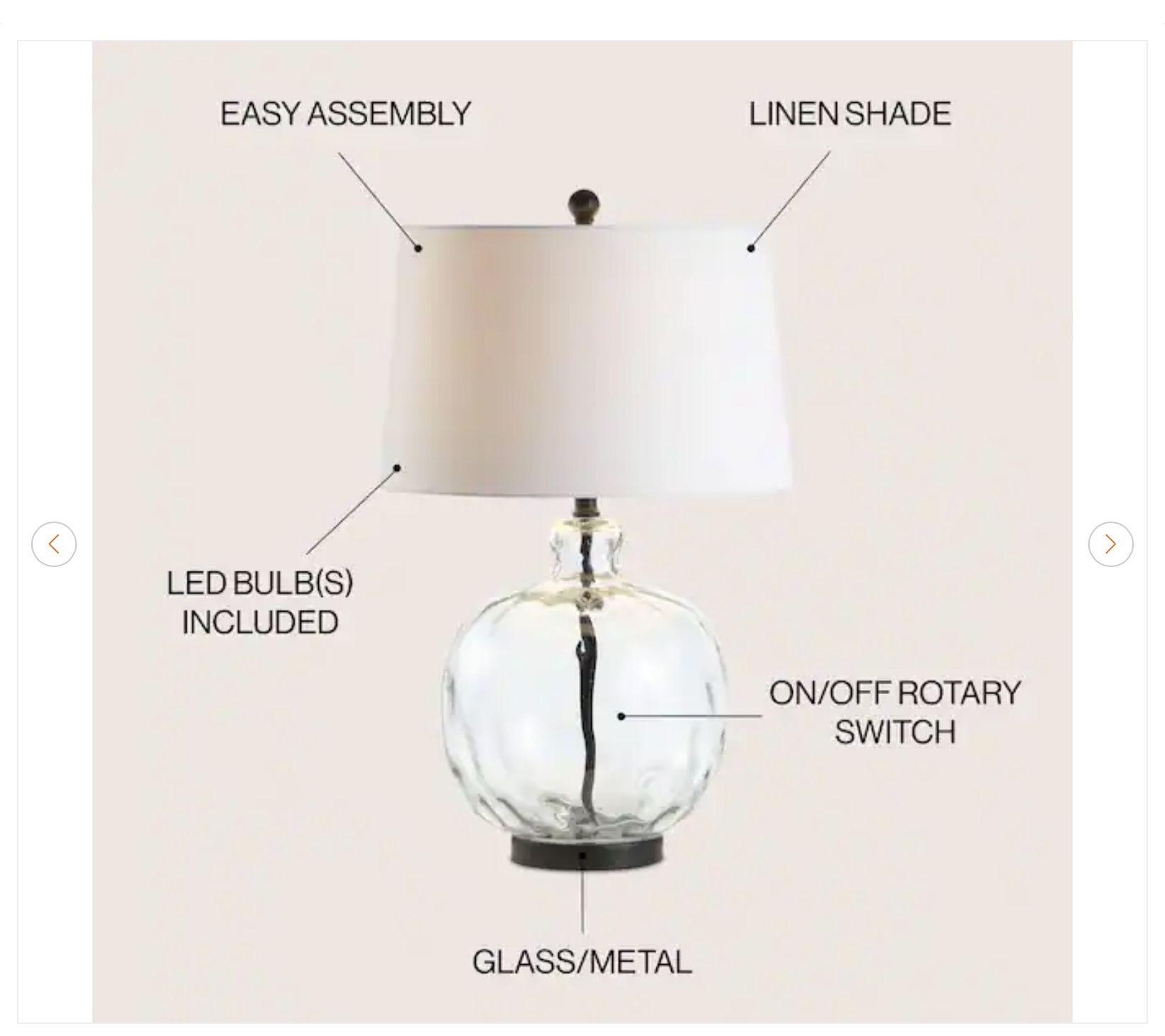 Y Rae 26.5 in. LED Table Lamp - New - photo 4