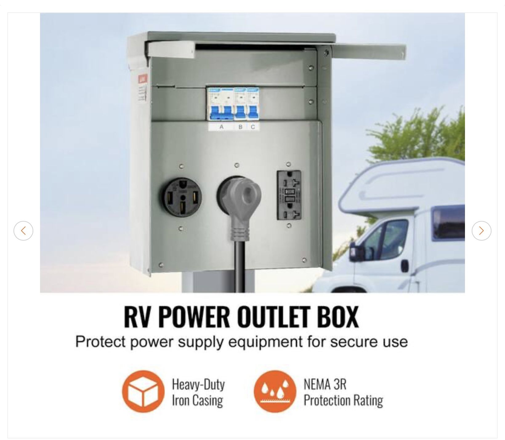 RV Power Outlet Box 20/30/50Amp - New - photo 3