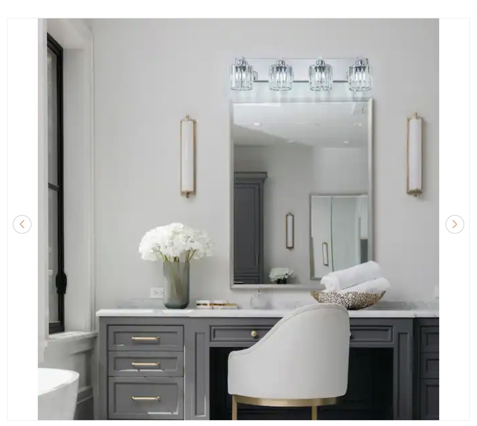 Orillia 4-Light Chrome Bathroom Vanity Light - New - photo 3
