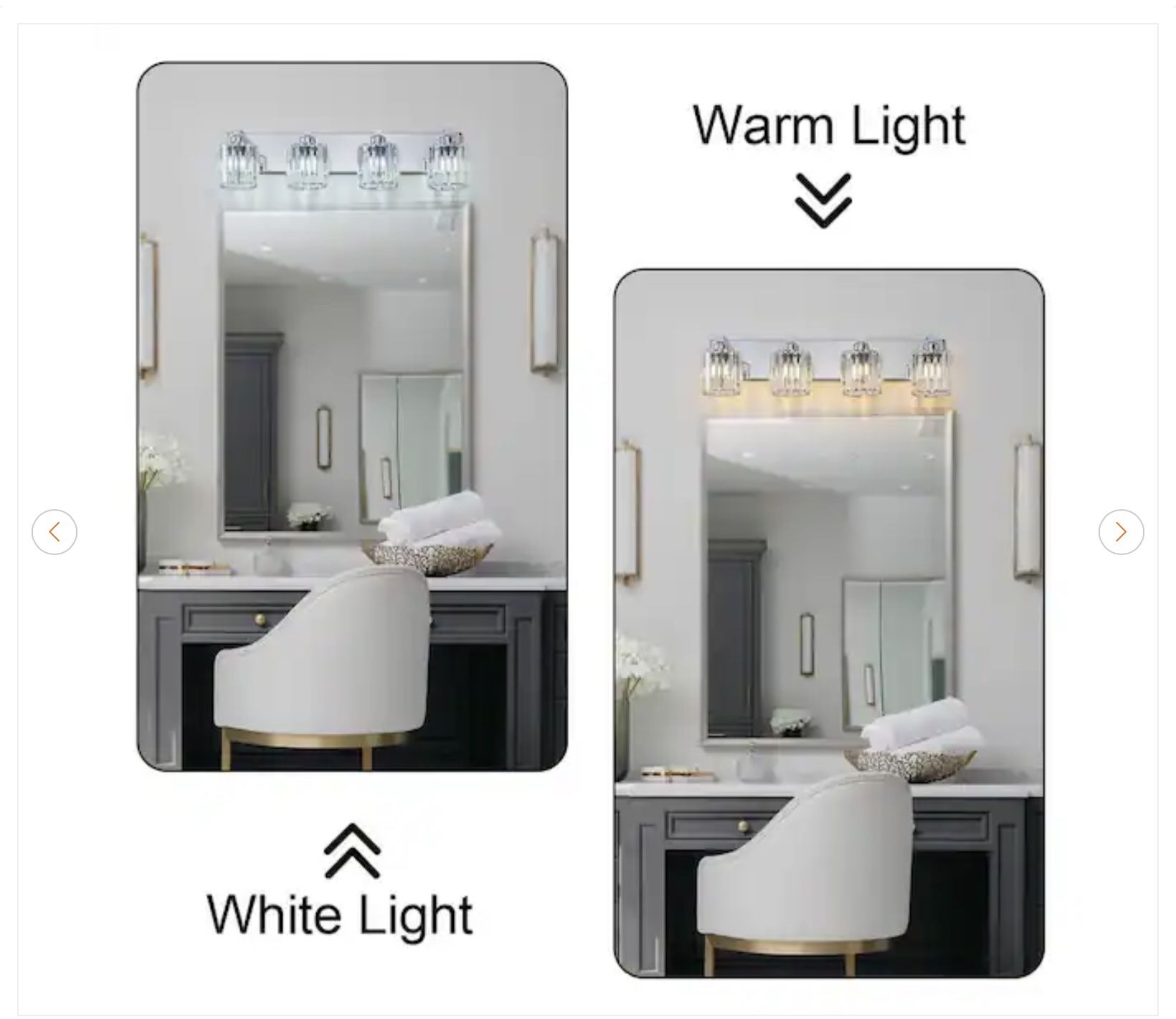 Orillia 4-Light Chrome Bathroom Vanity Light - New - photo 4