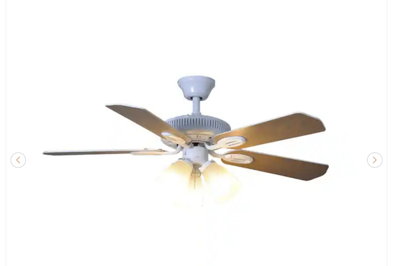 Hampton Bay Glendale 42 in. LED Indoor White Ceiling Fan - New - photo 3