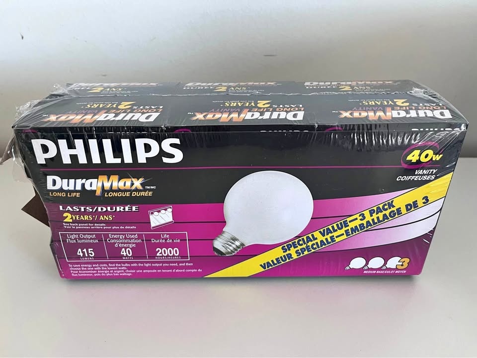 PHILIPS Bathroom Light Bulbs 3-Pack
