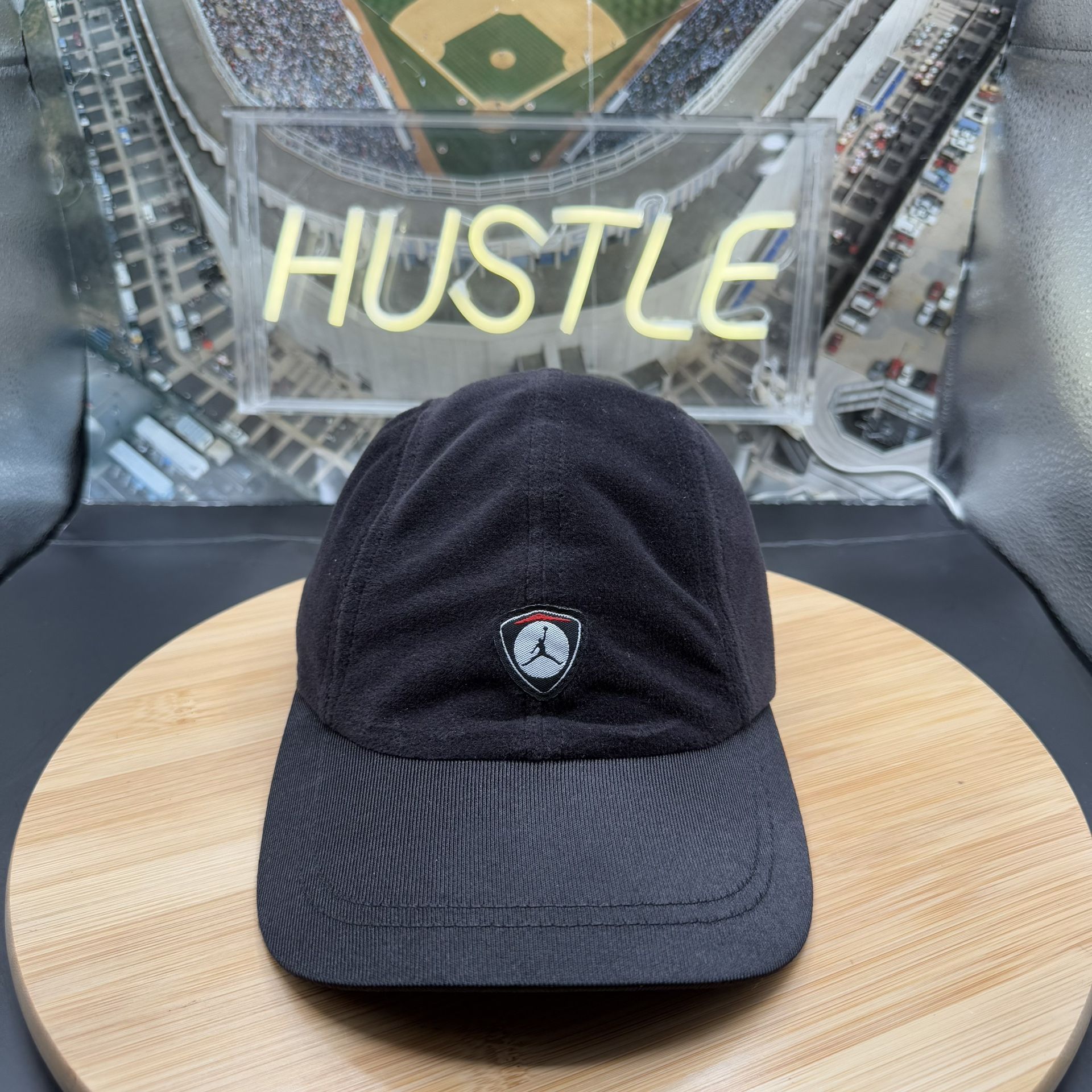 Jordan Velvet Texture Black Air Jordan Jump Man Adjustable Hat