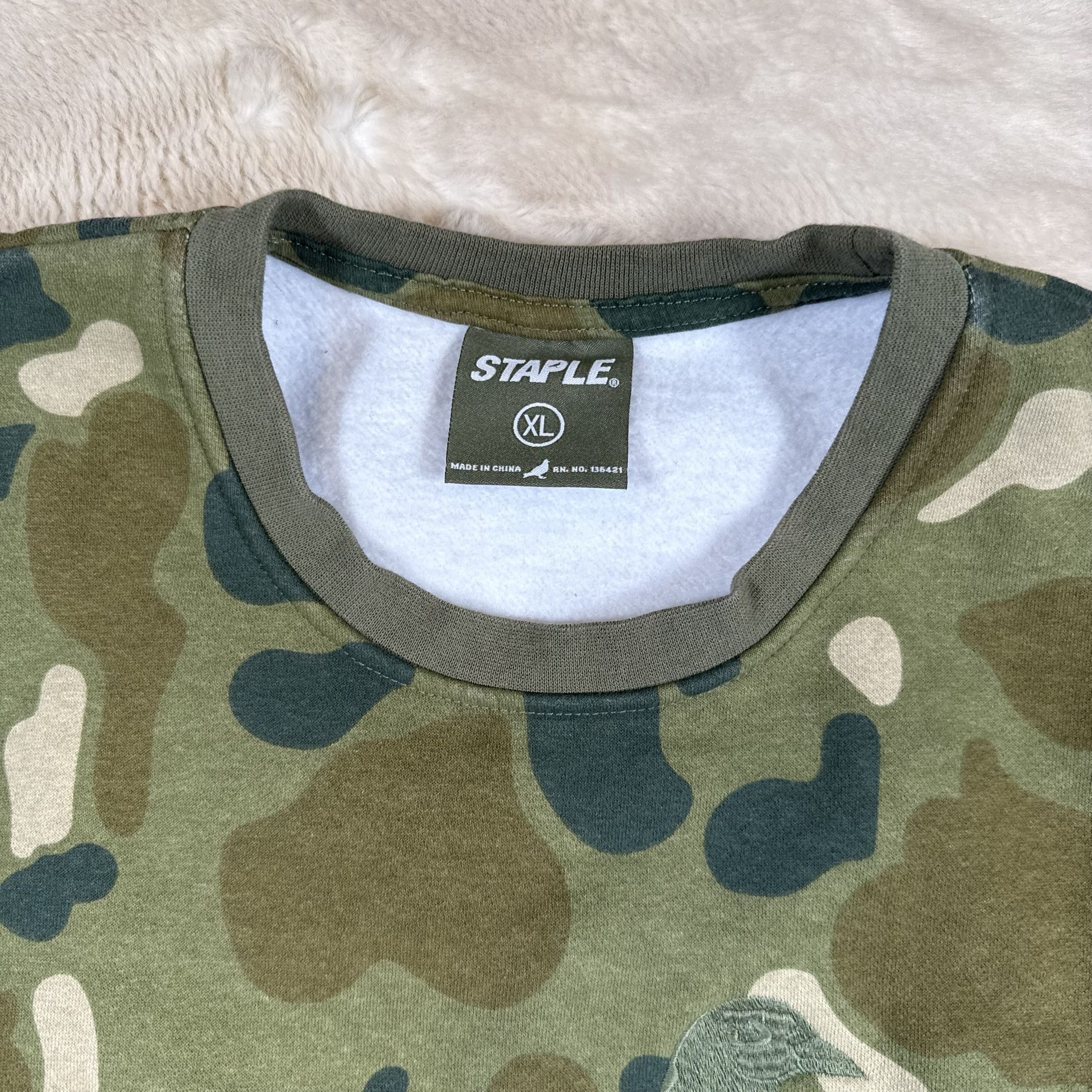 Staple Stuyvesant Washed Crewneck Camo Mens XL - photo 5