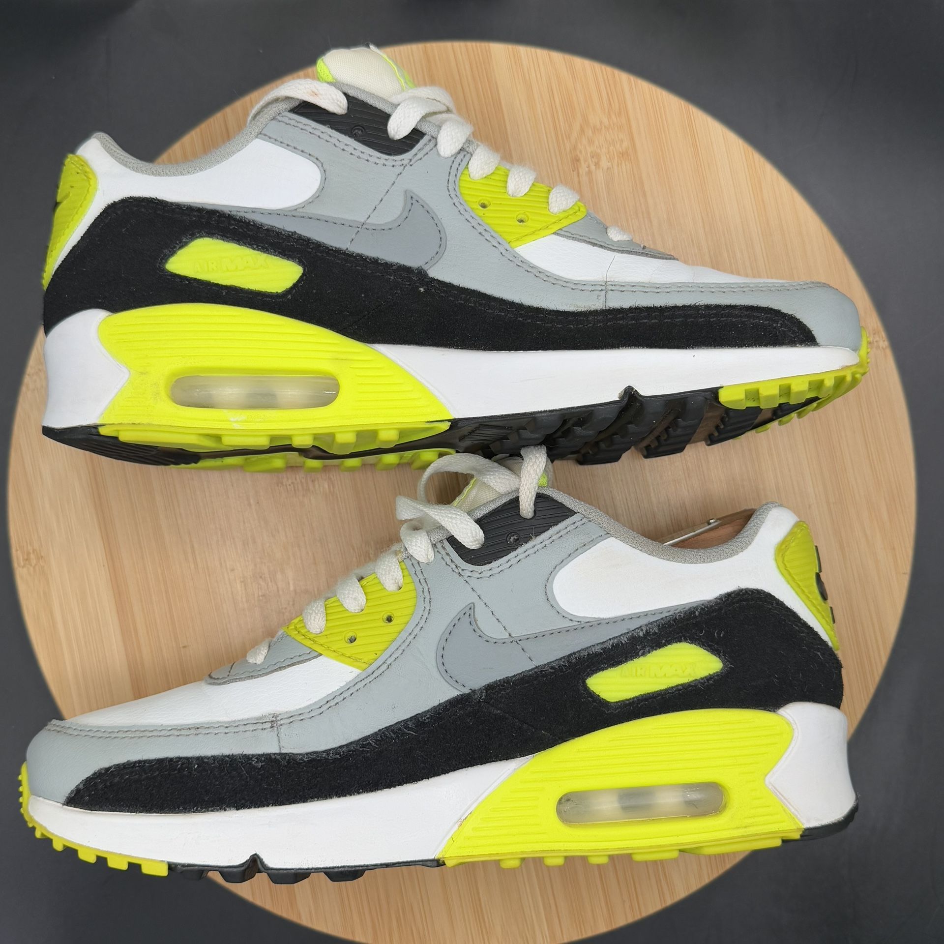 Nike Air Max 90 Og (GS) Volt Gray Neon Green Size 6.5Y - photo 5