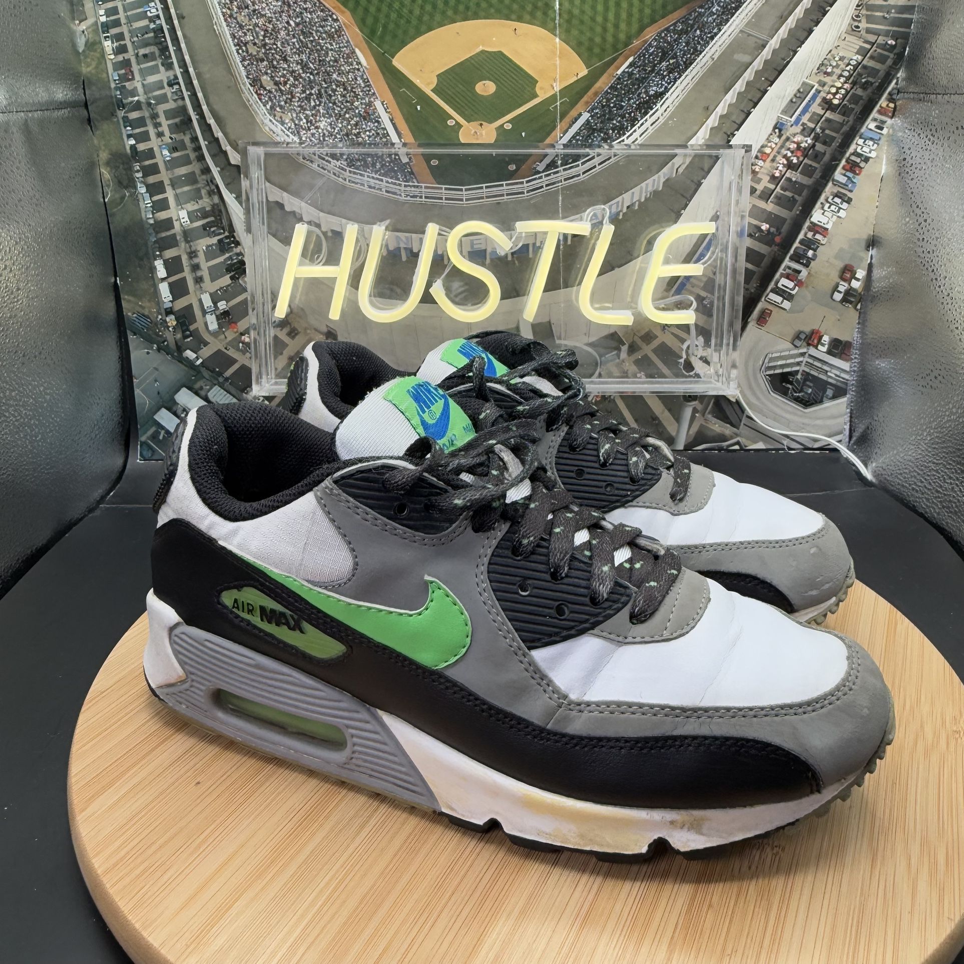 Nike Air Max 90 (GS) White Neo Lime Youth Sz 6.5Y - photo 2