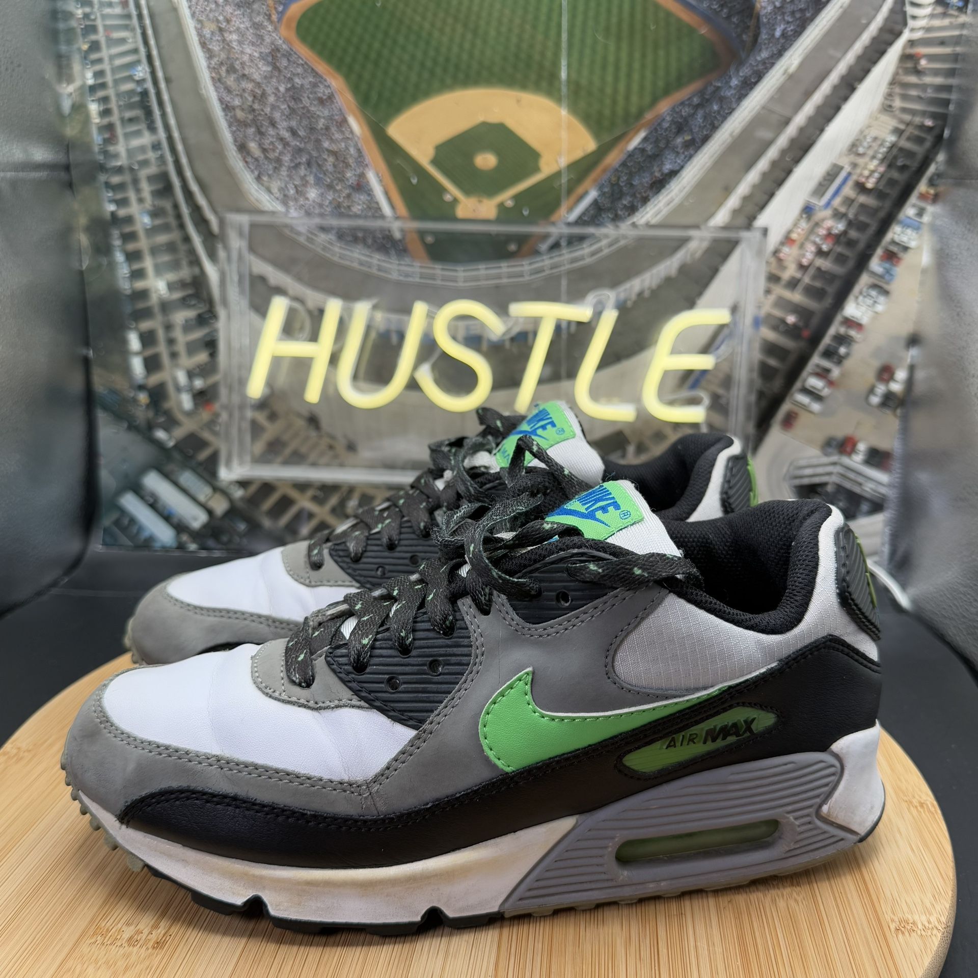 Nike Air Max 90 (GS) White Neo Lime Youth Sz 6.5Y - photo 3