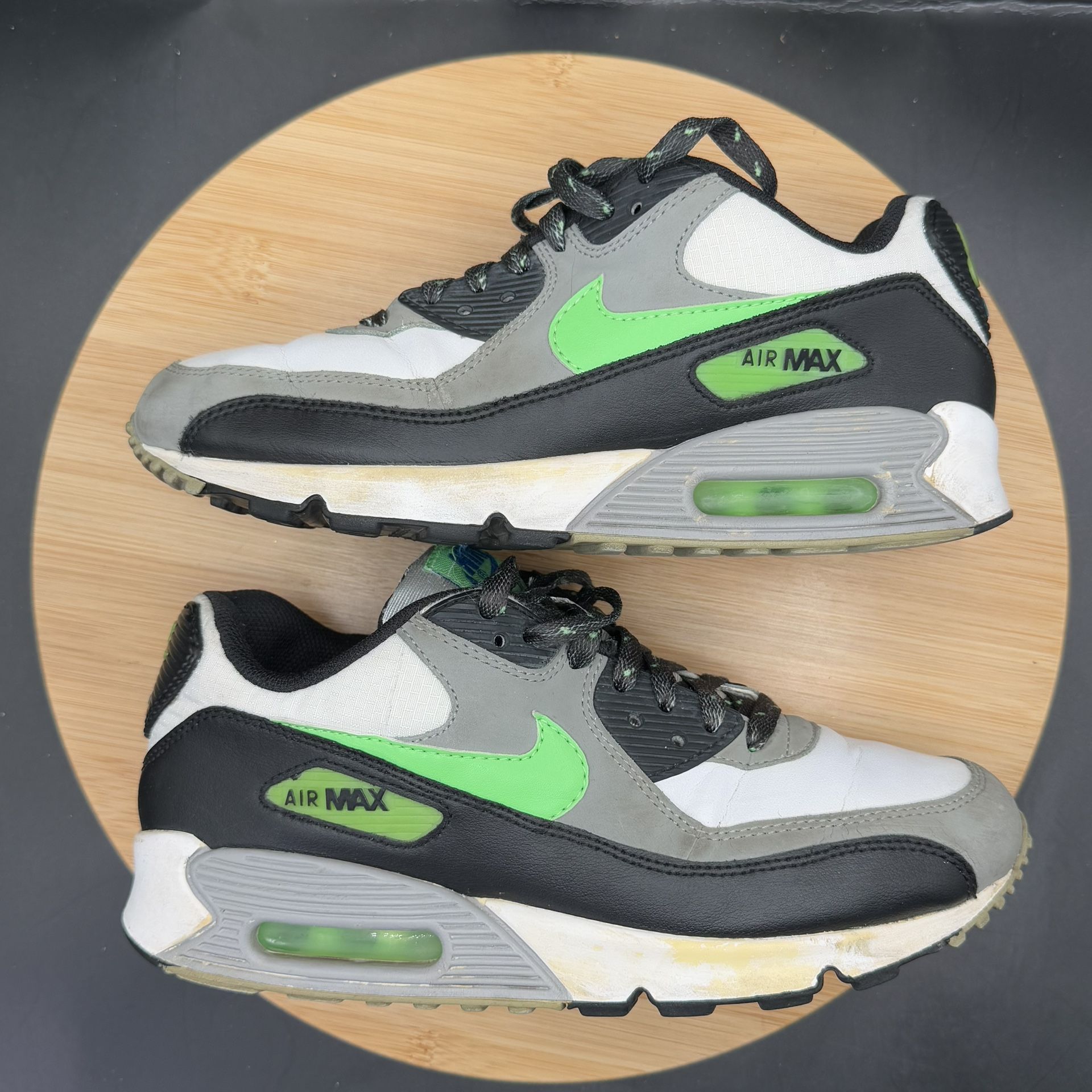 Nike Air Max 90 (GS) White Neo Lime Youth Sz 6.5Y - photo 4