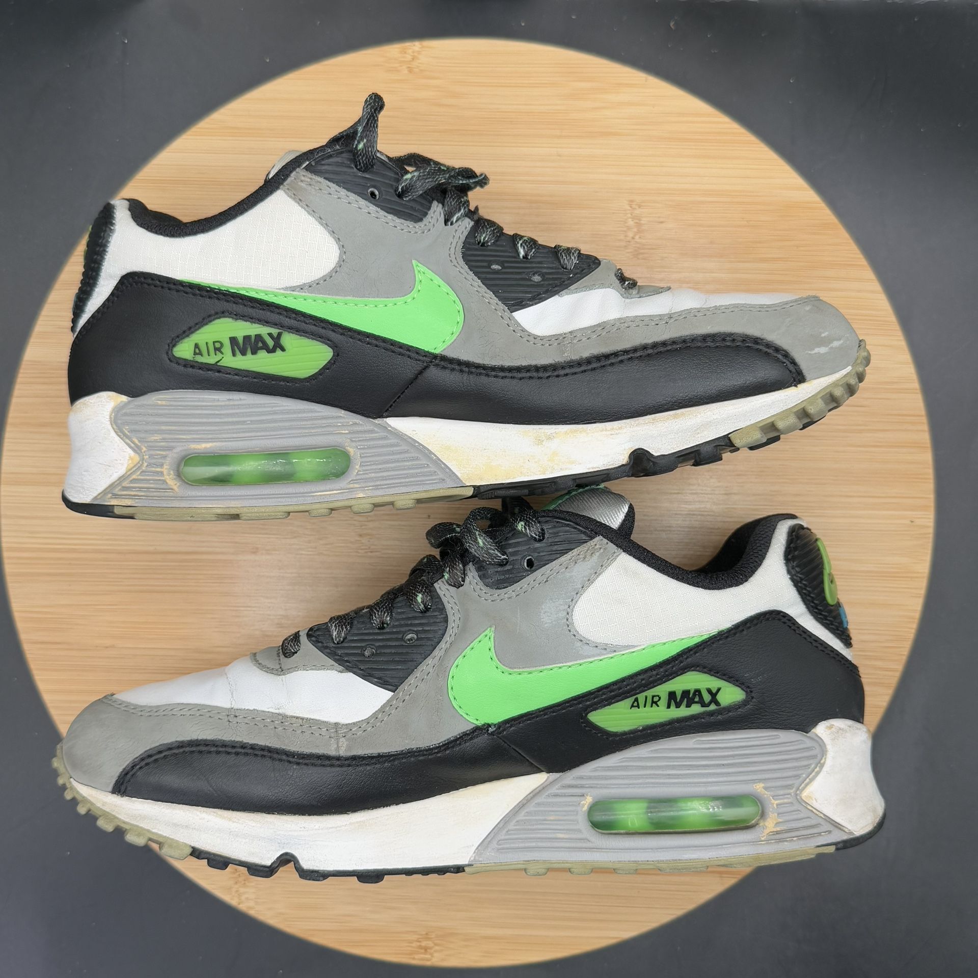 Nike Air Max 90 (GS) White Neo Lime Youth Sz 6.5Y - photo 5