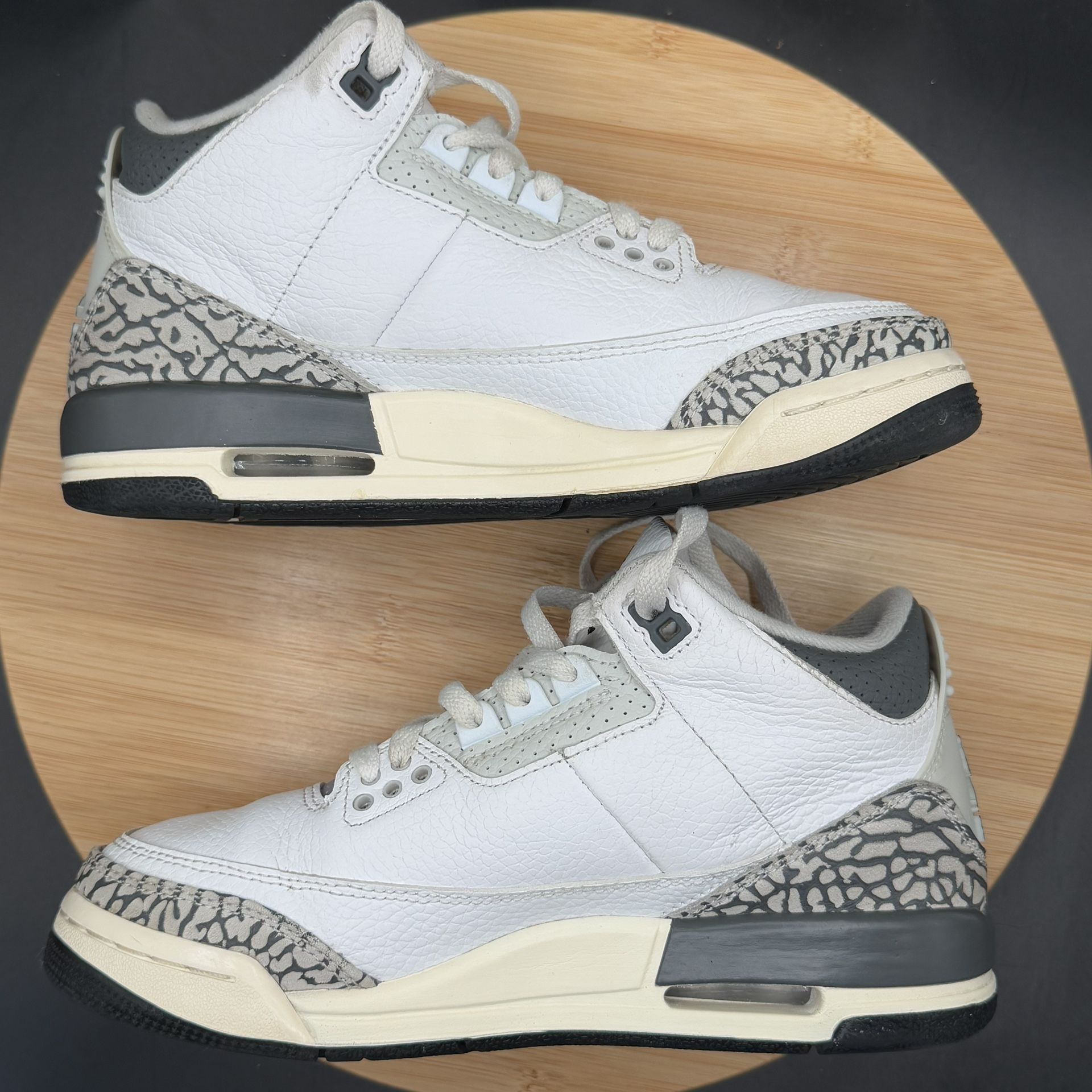 Jordan 3 Retro (GS) Hide N' Sneak White Grey Black Sz 5Y - photo 5