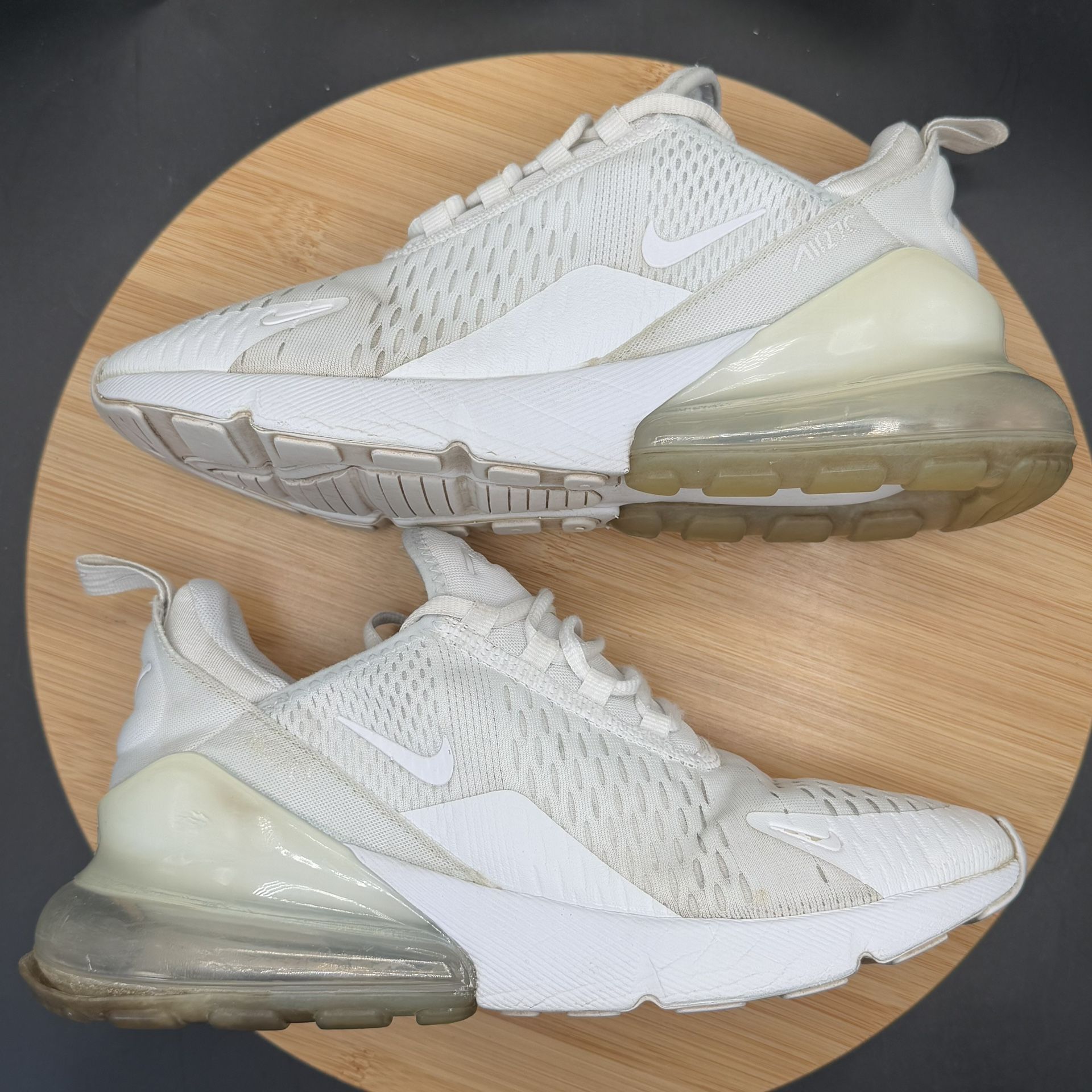 Nike Air Max 270 White Metallic Silver Size 7Y - photo 4