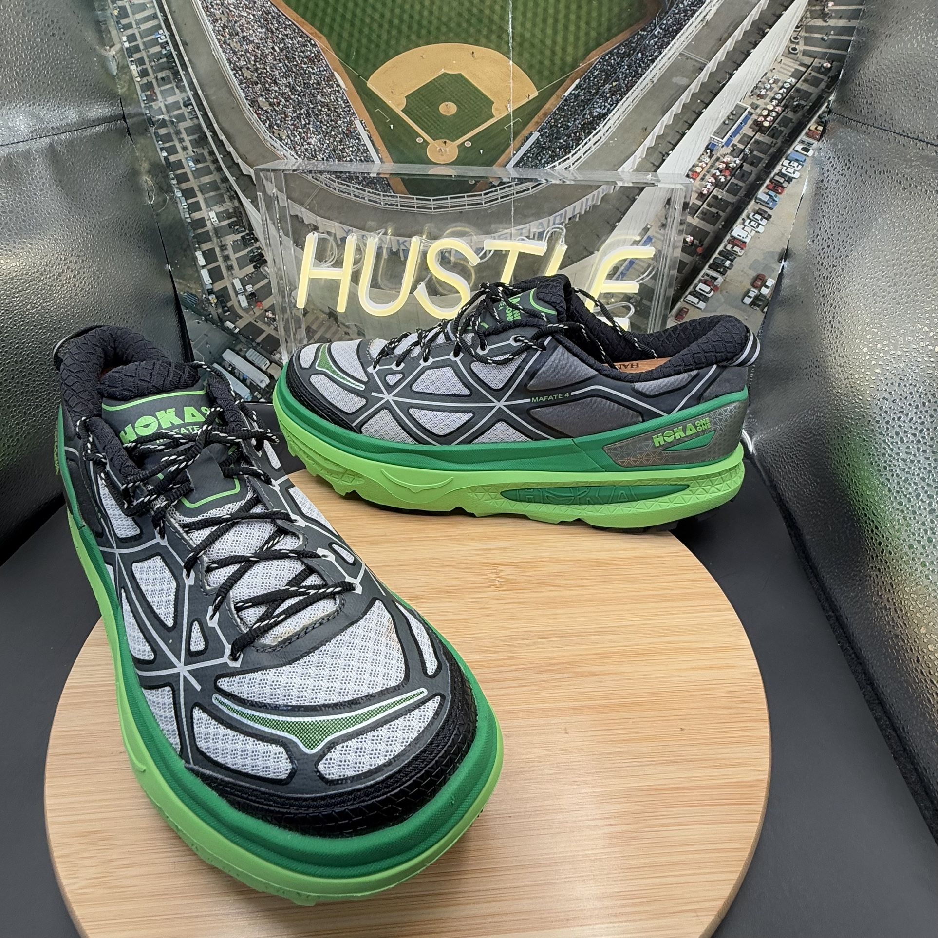 Hoka Mafate Speed 4 Trail Running Shoes Green/Grey/ Black Men’s