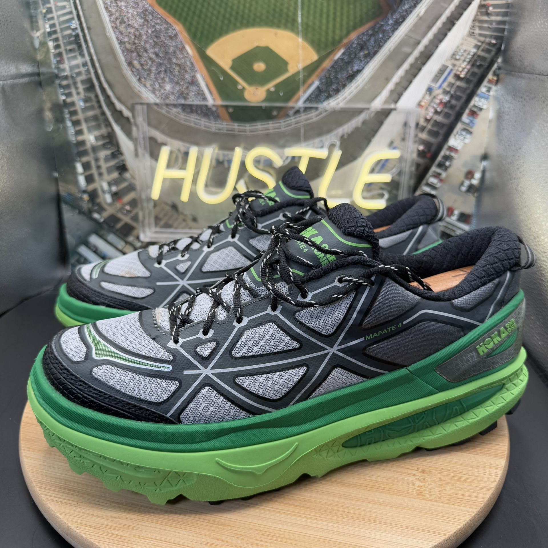 Hoka Mafate Speed 4 Trail Running Shoes Green/Grey/ Black Men’s - photo 3