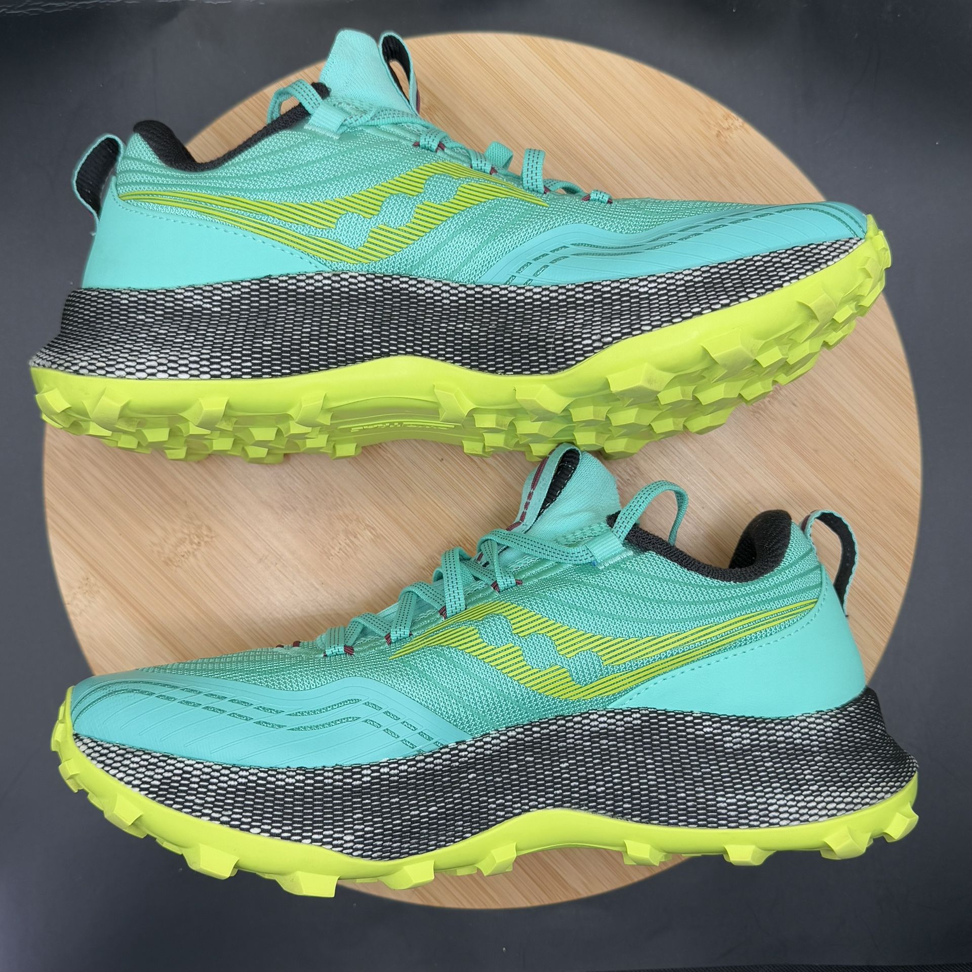 Saucony Endorphin Trail running Shoes Women's Cool Mist/Acid Sz - photo 4