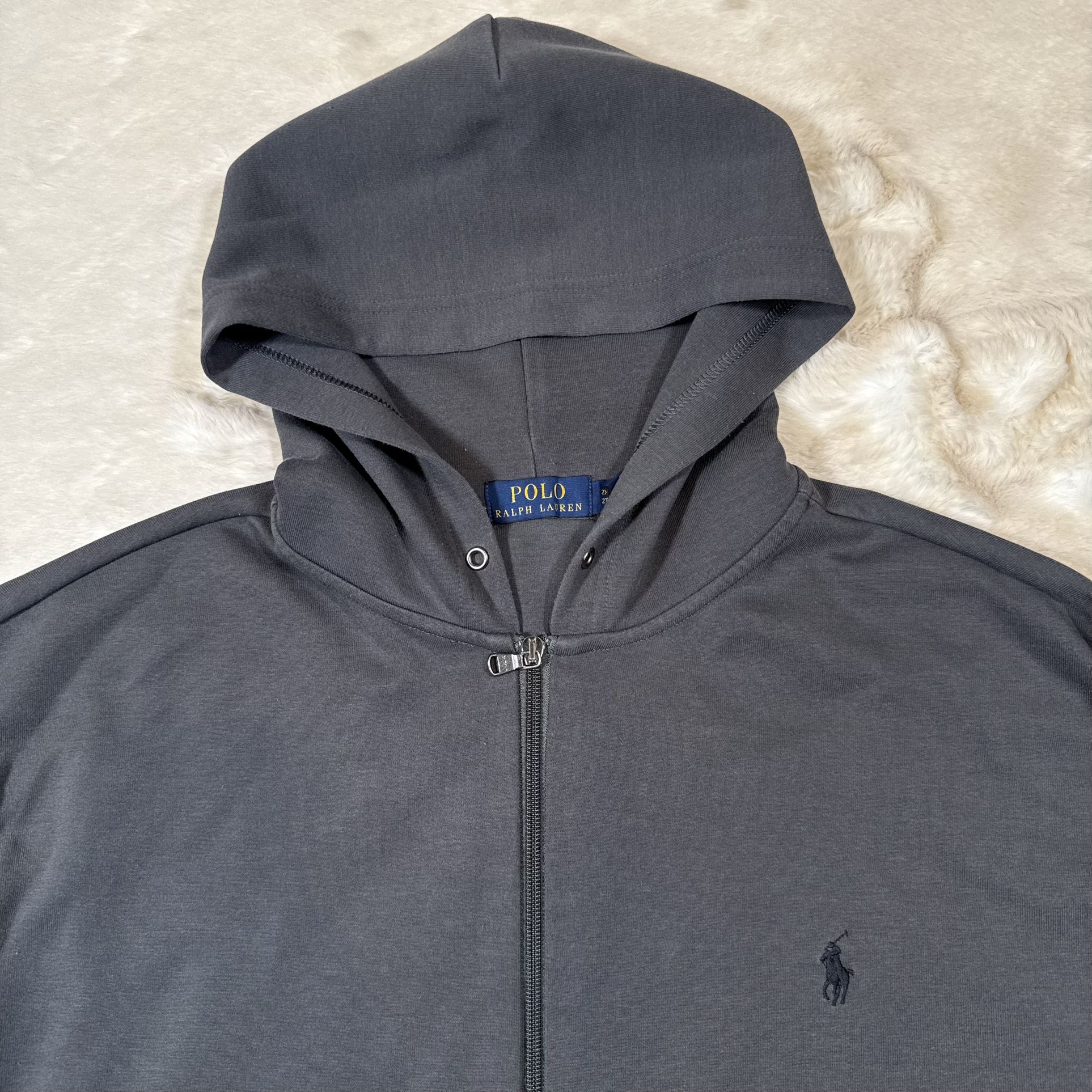 Polo Ralph Lauren Hoodie Mens 2XB Big Double Knit Grey - photo 3
