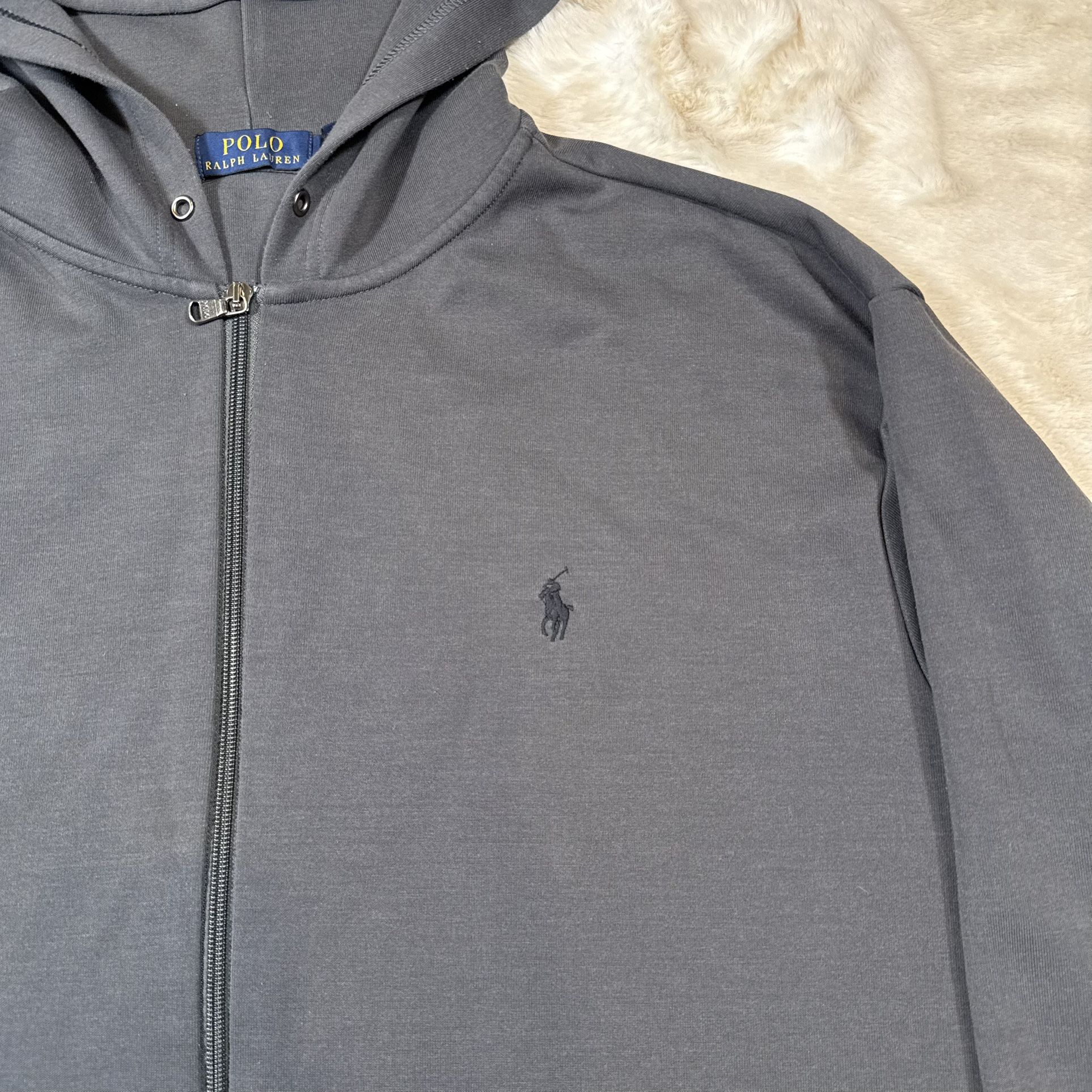 Polo Ralph Lauren Hoodie Mens 2XB Big Double Knit Grey - photo 4