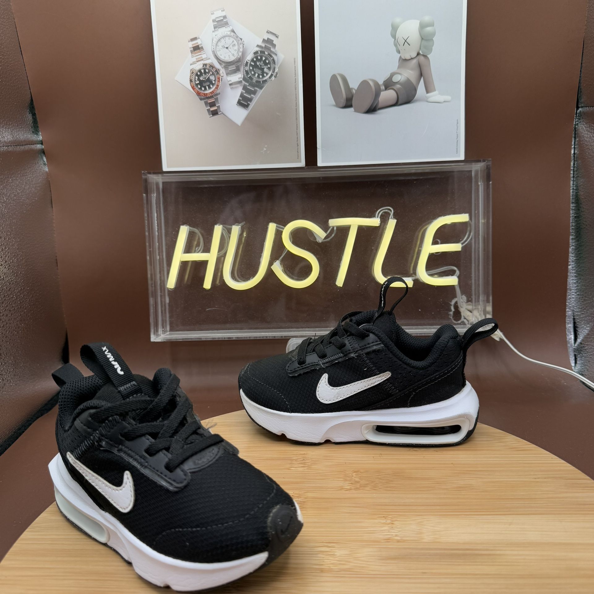 Nike Air Max Toddler Sz 8C Interlock Lite Black/White Sneaker